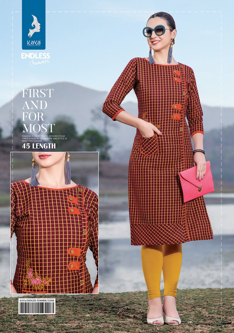 Kaya Design Endless Summer Print Embroidery Kurti Kaya Design Endless Summer Print Embroidery Kurti